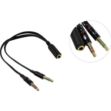 Кабель-переходник 2xJack3.5-M --) 4-pin  Jack3.5-F